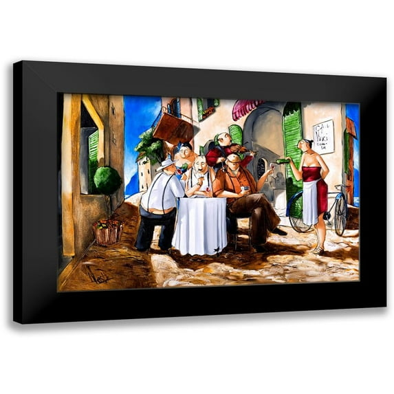 West, Ronald 14x11 Black Modern Framed Museum Art Print Titled - The Card Game
