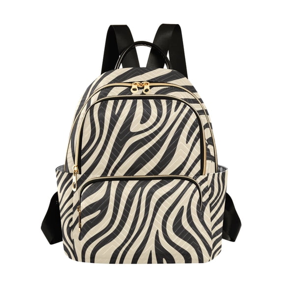 FORMRS Mini Backpack Purse for Women Travel Daypack Casual Shoulder Bag, Black Lines