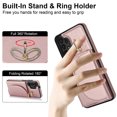 thumbnail image 3 of for Samsung Galaxy A53 5G Wallet Case with Card Holder Women Men, Flip PU Leather Kickstand Shockproof Protective Phone Cover Magnetic Clasp 360 Rotation Ring Stand for Samsung A53 5G, Rosegold, 3 of 7