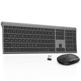 thumbnail image 1 of VIVEFOX Wireless Keyboard Mouse, Ergonomic Ultra Slim Full Size Metal Wireless Keyboard and Mouse Set for PC, Laptop, MacBook, Gray Black, 1 of 7