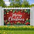 thumbnail image 5 of Decorative Merry Christmas Festive Red Green Polyester Lightweight Banner for Holiday Party Home Decoration Celebration, 5 of 7