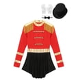 thumbnail image 4 of iiniim Women's 4Pcs Tassel Sequins Leotard Tutu Dress Carnival Party Fancy Dress Up Red Long Sleeve B S, 4 of 7