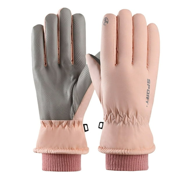 Breezora Heavy Duty Winter Gloves Thermal Windproof Protection for Cold Weather Commuting Motorcycle Riding and Outdoor Snow Sports Pink