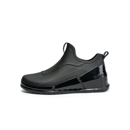 

SIMANLAN Men s Ankle Rain Boots Slip Resistant Rubber Booties Lightweight Garden Shoes Fishing Low Calf Waterproof Boot Work Outdoor Rainboot Black 7.5
