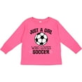 thumbnail image 3 of Inktastic Just a Girl Who Loves Soccer Girls Long Sleeve Toddler T-Shirt, 3 of 5