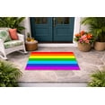 thumbnail image 5 of Rainbow Striped Doormat, Indoor Outdoor Entryway Welcome Mat, Non Slip Door Mat (24x48 inches) WoodByStu 5019, 5 of 5