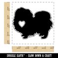 thumbnail image 2 of Pekingese Dog with Heart Square Rubber Stamp Stamping Scrapbooking Crafting - Small 1.25in, 2 of 7