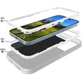 thumbnail image 6 of for iPhone 14 Pro Max Case for iPhone 14 Pro Max Case Military Drop Shockproof  Heavy Duty Rugged 3 in 1 Protection Cover for iPhone 14 Pro Max Phone Case (Grey+White), 6 of 14