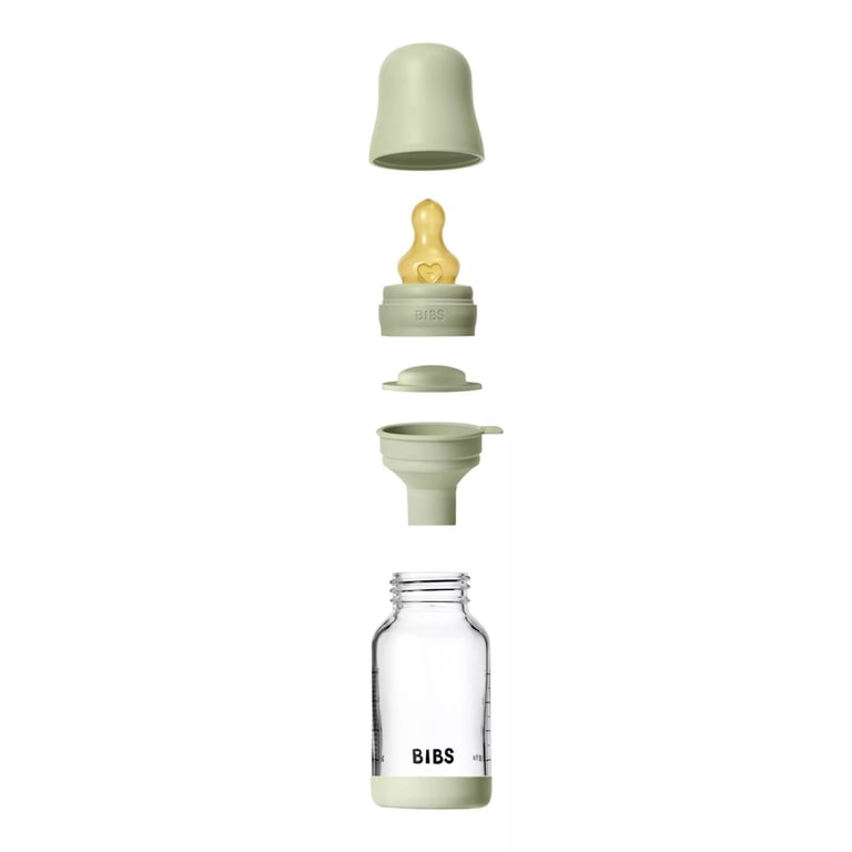 BIBS Glass Baby Bottle With Slow Flow Latex Nipple, 4 oz photo 3