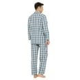 thumbnail image 4 of GLOBAL Mens Yarn Cotton Pajama Set, Long Sleeve Button Down PJ Set for Men Plaid Mens Sleepwear, Sizes S-XXL, 4 of 5