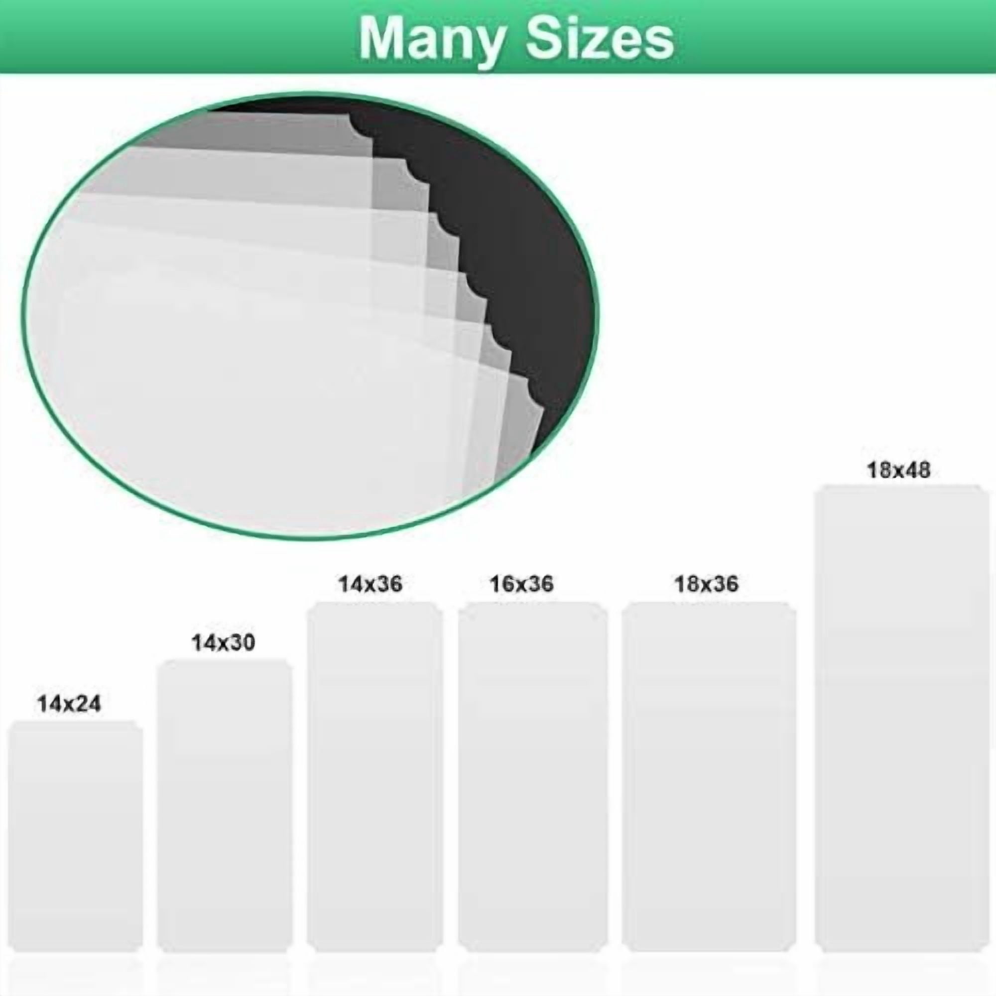 Wire Shelf Liner 14" x 36" Value Pack of 5 Flat Heavy Duty Waterproof Non-Adhesive Industrial Strength Plastic Mats for Tier Shelving Unit, Transparent
