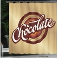 thumbnail image 4 of Ambesonne Chocolate Shower Curtain, Master Chocolatier Sign, 69"Wx70"L, Brown Sand Brown, 4 of 5