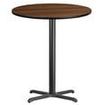 thumbnail image 1 of Bowery Hill Table de Bar de Restaurant Ronde de 36 Pouces en Noir et Noyer, 1 of 4