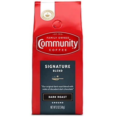 Community Coffee Signature Blend Dark Roast Premium Ground Coffee, 12 Ounce Bag