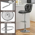 thumbnail image 4 of REKHH  Gray Barstools Set of 2, PU Leather Bar Chairs with Backrest, Height Adjustable Swivel Island Stools for Kitchen Counter, Gray, 4 of 8