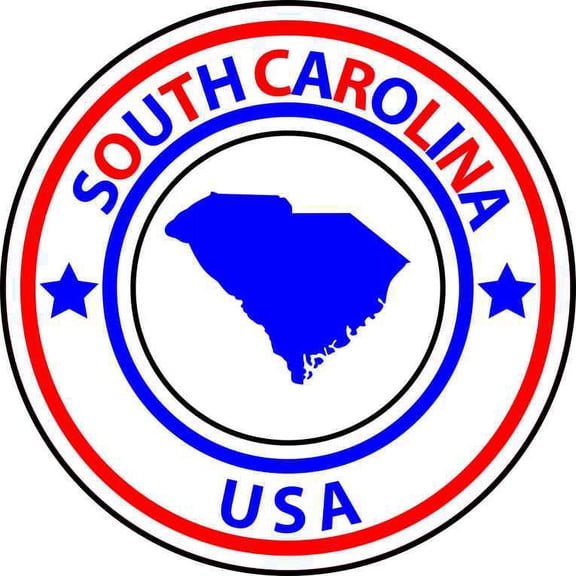 5 x 5 State Circle South Carolina Sticker Vinyl Bumper Sign Hobby Decals