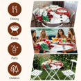 thumbnail image 7 of Red Snowman Christmas Round Tablecloth, Fitted Table Cover with Elastic for 36"-44" Round Tables, Xmas Tree Snowflake Vintage Table Cloth Outdoor Indoor Dinning Party Waterproof Tablecloths, 7 of 7