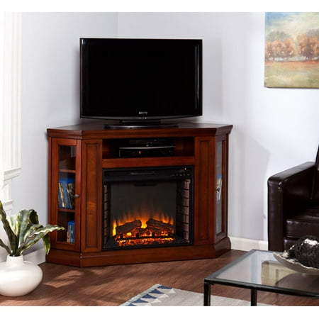 Southern Enterprises Silverado Electric Media Fireplace, for TVs up to 46", Mahogany