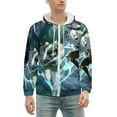 thumbnail image 2 of Genshin Impact Zip Up Hoodies Unisex Realistic 3D Print Sweatshirt Long Sleeve Hooded Jacket Coat S, 2 of 8