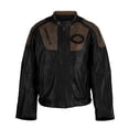 thumbnail image 2 of New Men's Black & Brown Motorbike Riding Jacket Real Cow Leather, 2 of 8