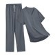 thumbnail image 4 of Conjunto de uniforme médico unisex, ligero, suave y cómodo, para salones de belleza y enfermería. Gris, 4 of 8