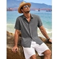 thumbnail image 5 of COOFANDY Men's Linen Shirts Short Sleeve Casual Shirt Button Down Shirt for Men Beach Summer Wedding Shirt, 5 of 8