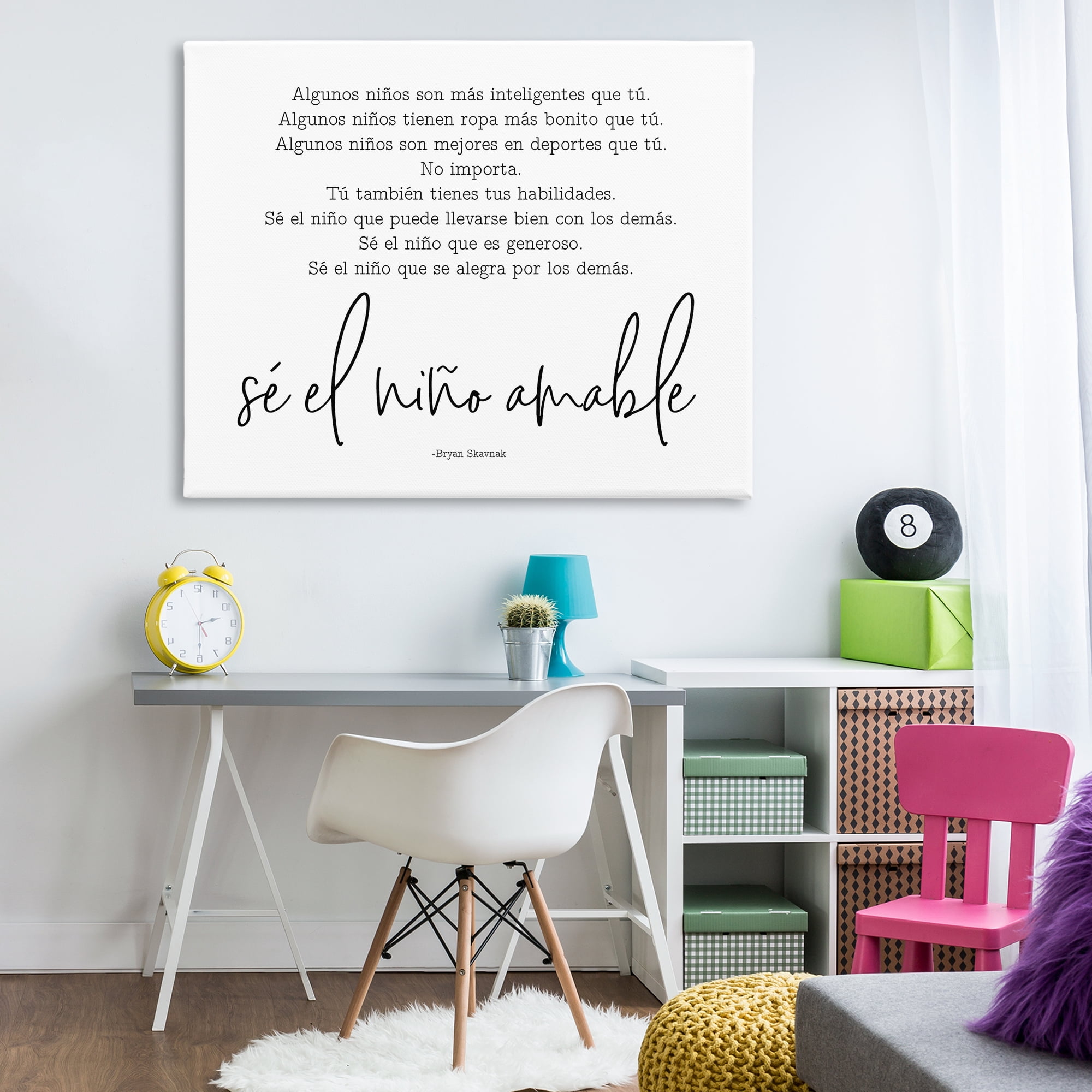 Stupell Industries Se el Niño Amable Inspirational Quotes & Sayings Painting Wrapped Canvas Art Print Wall Art, 48 x 36
