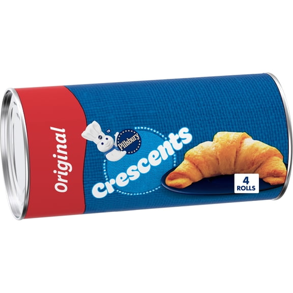 Pillsbury Crescent Rolls, Original Refrigerated Canned Pastry Dough, 4 Rolls, 4 oz