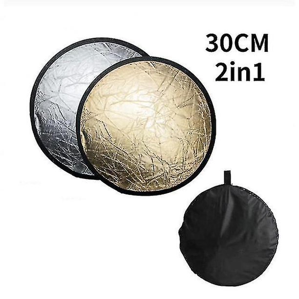 30cm Portátil Redondo y Plata Dos-en-Reflector Mini Fotografía Ing Foto Placa Suplementaria