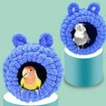 thumbnail image 6 of Warm Plush Birds Nest Parrots Coconuts Bear Ear Shape Nest House Bird Cage Hammock Bed Small RestBed for Budgies, 6 of 8