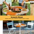 thumbnail image 6 of Elastic Fitted Round Tablecloth, Burnt Orange Grey Waterproof Stretch Table Cover for 36"-44" Tables, Abstract Modern Oil Painted Geometric Washable Outdoor Tablecloths for Patio, Picnic, Camping, 6 of 9