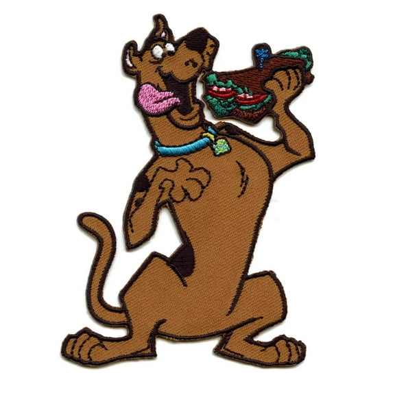 Official Scooby-Doo! Patch Scooby With Sandwich Embroidered Iron On