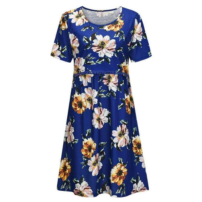 Summer Beach Dress Women Women Maternity Short Sleeve Floral Print Nursing Dress For Breastfeeding Easter Baby Clothes Walmart