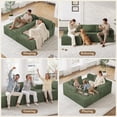 thumbnail image 6 of Modular Sectional Sofa Couches L-Shape Couch 3 Seat Modular Sofa Memory Foam Sectional Couches for Living Room, Cloud Couch with Oversized Chaise (Green Stripe, 94.5" Left Facing Chaise), 6 of 13