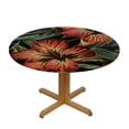 thumbnail image 3 of WYYP Outdoor Picnic Camping and Indoor Kitchen Dining Party Tropical Leaves Hibiscus Round Tablecloth White, 3 of 8