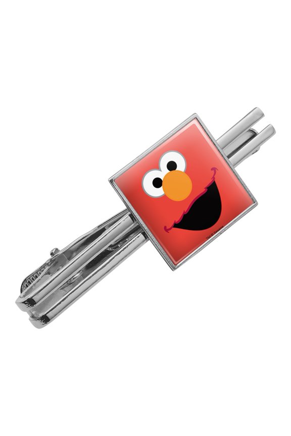 Sesame Street Elmo Face Square Tie Bar Clip Clasp Tack- Silver or Gold