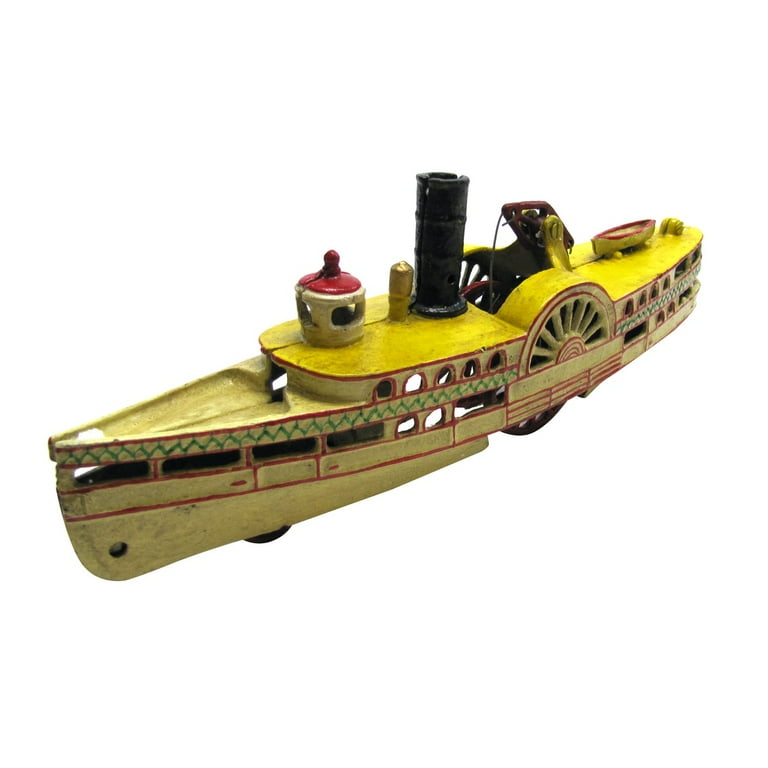 Vintage Cast Iron Mechanical Steam Riverboat Ferry Replica Antique Home Decor Vintage Cast Iron Mechanical Steam Riverboat Ferry Replica Antique Home Decor