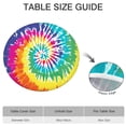 thumbnail image 6 of Colorful Tie Dye Pattern Round Fitted Tablecloth with Elastic Edge,Dining Table Cover Waterproof,Outdoor Round Tablecloth for Camping,Dining,Indoor and Outdoor, 6 of 7