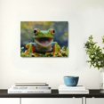 thumbnail image 5 of Yiluyinqing Frog Print On Canvas Wall Decor for Home and Office, Ready To Hang Room Art Decor for Home Aesthetics 20x16in, 5 of 6
