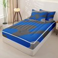 thumbnail image 2 of Homewish Vintage Camouflage Zipper Full Size Comforter Sets with Fitted Sheet and 2 Pillowcases,Modern Geometric Zipper Bedding Set,Navy Gray,Light Gray Reversible,4pcs, 2 of 8