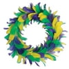 Pack of 6 Yellow Purple and Green Mardi Gras Party Decorative Feather Wreath 8"