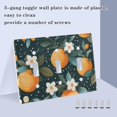 thumbnail image 3 of Yayeee Toggle Light Switch Wall Plate 3-Gang 6.37"x4.48" Decorative Outlet Cover, Green Oranges, 3 of 7