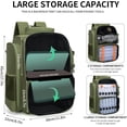 thumbnail image 5 of 42L Fishing Backpack with Rod Holders, Waterproof Fishing Tackle Backpack Fishing Bag with Hidden Shoulder Straps, Green, 5 of 16