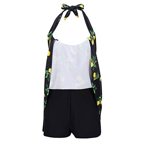 hde lemon women's one piece swimdress plus size tummy control