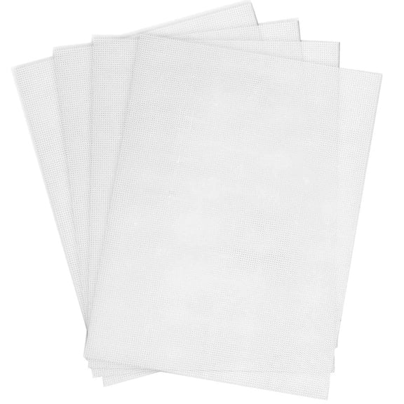 LQCrafK 4 PCS 14 Count Plastic Mesh Canvas Sheet 14 CT Plastic Aida for -,Making Jewelry Organizer (11x8Inch) White