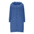 thumbnail image 4 of FYEGRE Lounge Ladies' Hooded Sweatshirt Women's Long Sleeve Zippered Hooded Sweatshirt Jacket for Casual Fall and Winter Wear Comfortable Full Zip Outerwear Blue XXL, 4 of 4