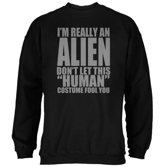 Halloween Human Alien Costume Mens Sweatshirt Black MD