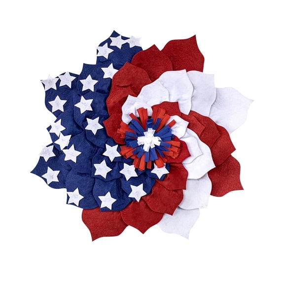 Patriotic decor, Front Door decor, 16 in, Felt Material, Star decorations, Porch Display, 4Th of July decor, Entryway Styling, Blue Red White, 1 Pc