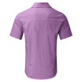 thumbnail image 5 of XDZJLR Mens Shirts Summer Hawaii Solid Short Sleeve Double Pocket Turn Down Button Tops, 5 of 5
