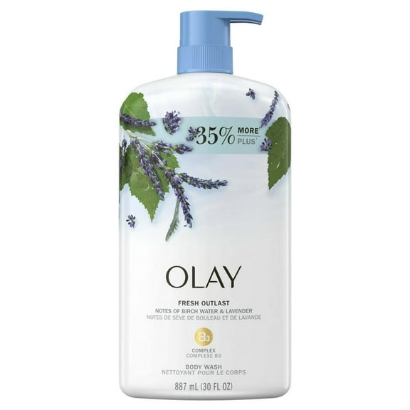 Pack of 2 Olay Fresh Outlast Body Wash, Birch Water & Lavender, All Skin Types, 30 fl oz